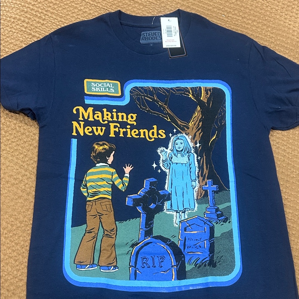 Steven Rhodes Blue Graphic Tee - Making New Friends